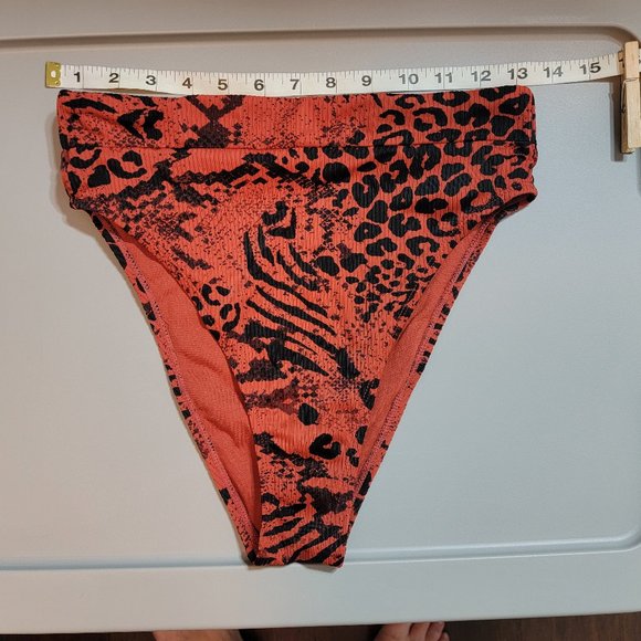 Xhilaration Tiger Bikini Swim Suit Bottom Animal Print on Ribbed Fabric - Picture 6 of 8